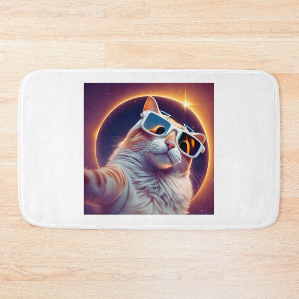 Item preview, cat taking a selfie with solar 2024 eclipse wearing Glasses  designed and sold by Clouth Clothing  ⭐⭐⭐⭐⭐.