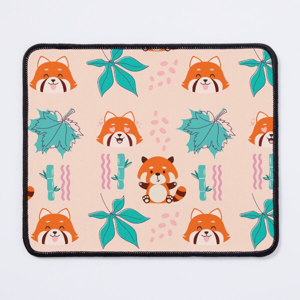 Item preview, little red panda bear, adorable, bamboo, leaves and seeds, designed and sold by PatternsColors.