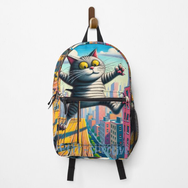 Item preview, Cityscape Cat Adventure Illustration designed and sold by inkArtistryfine.