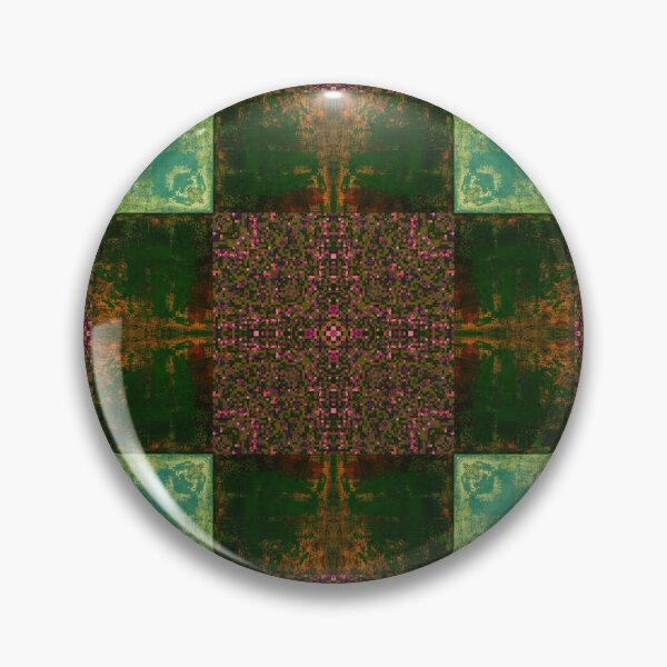 Item preview, velvet textured green pink olive squares patchwork pattern designed and sold by ArtistSunny.