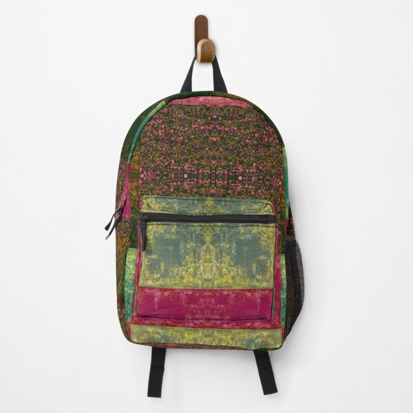 Item preview, velvet textured green pink olive squares patchwork pattern designed and sold by ArtistSunny.
