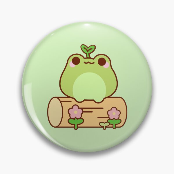 Item preview, Cute Frog on the Log with Flower in the Garden designed and sold by mintcorner.