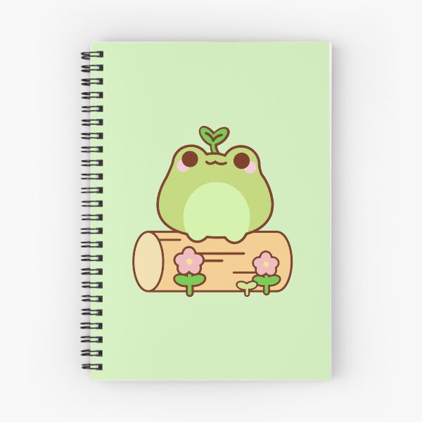 Item preview, Cute Frog on the Log with Flower in the Garden designed and sold by mintcorner.