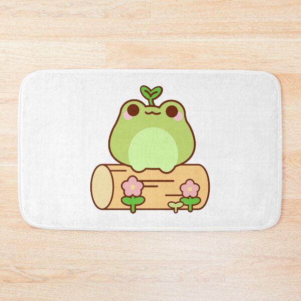 Item preview, Cute Frog on the Log with Flower in the Garden designed and sold by mintcorner.