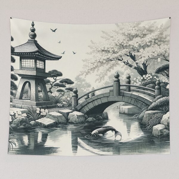 Item preview, "Tranquility in Bloom: Japanese Garden" designed and sold by APARTAI EU.