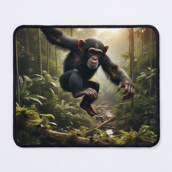 Item preview, Chimpanzee jumping from branch to branch in the Amazon forest designed and sold by Yourdreamworld.