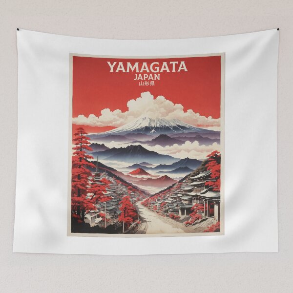Item preview, Yamagata Japan Mount Fuji Vintage Poster Tourism  designed and sold by TravelersGems.