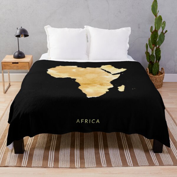 Artikelvorschau, Afrika-Karte in Goldfarbe entworfen und verkauft von Jerhus.