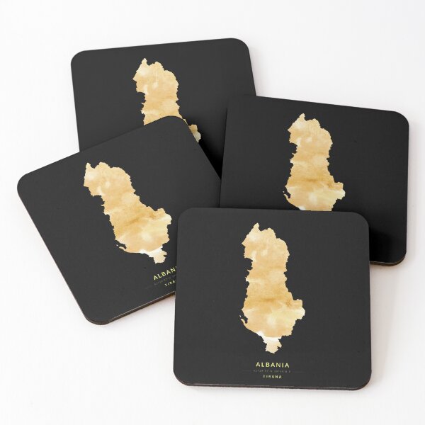 Item preview, Albania map in gold color designed and sold by Jerhus.