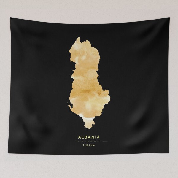 Item preview, Albania map in gold color designed and sold by Jerhus.