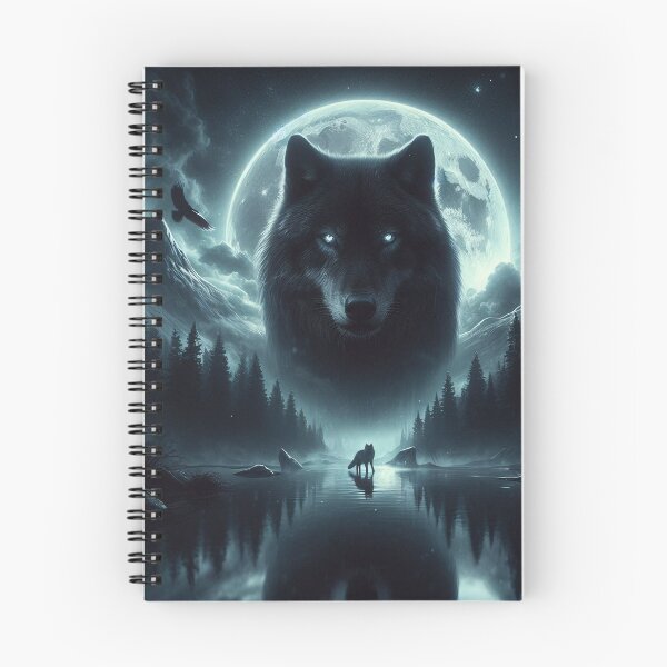 Artikelvorschau, Eine dunkle Nacht mit Vollmond und dem Alphawolf entworfen und verkauft von Yourdreamworld.