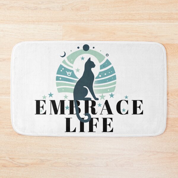 Item preview, Grren cat positive affirmationEmbrace Life  designed and sold by Carthage-Kitten.