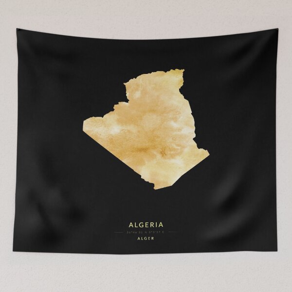 Item preview, Algeria map in gold color designed and sold by Jerhus.