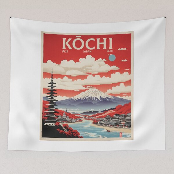Item preview, Kochi Japan Vintage Poster Tourism  designed and sold by TravelersGems.