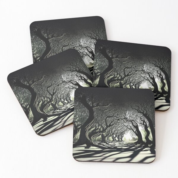 Item preview, abstract dark mystical forest with shadows designed and sold by Fantasymachine.