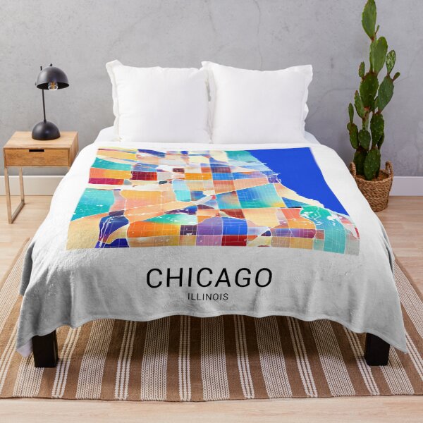 Item preview, Mapa de la ciudad nombrada de Chicago, Illinois - Esquema del arco iris tropical designed and sold by StylishStacks.