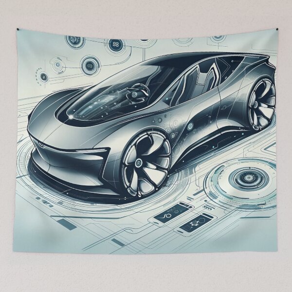 Item preview, "Velocity of Tomorrow: Futuristic Car Design" designed and sold by APARTAI EU.