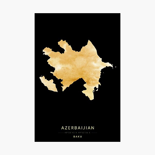 Artikelvorschau, Aserbaidschanische Karte in Goldfarbe entworfen und verkauft von Jerhus.