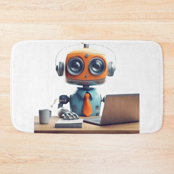 Item preview, Cute Robot Sitting With Coffee Cup designed and sold by SpicyOne.