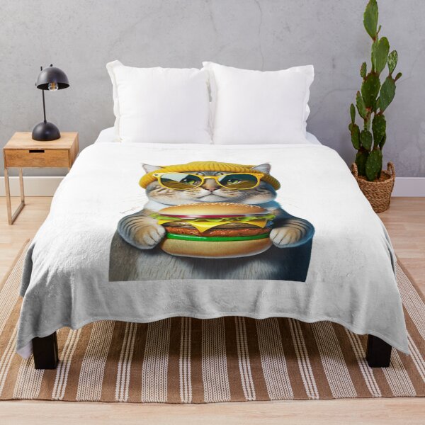Item preview, Cute Stylish Cat With Burger designed and sold by SpicyOne.