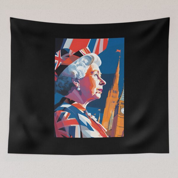 Item preview, London Dreams Unveiled- Queen Elizabeth II in a Dynamic Palette of Styles, Bold Pop Art designed and sold by OlfactoART Studio.