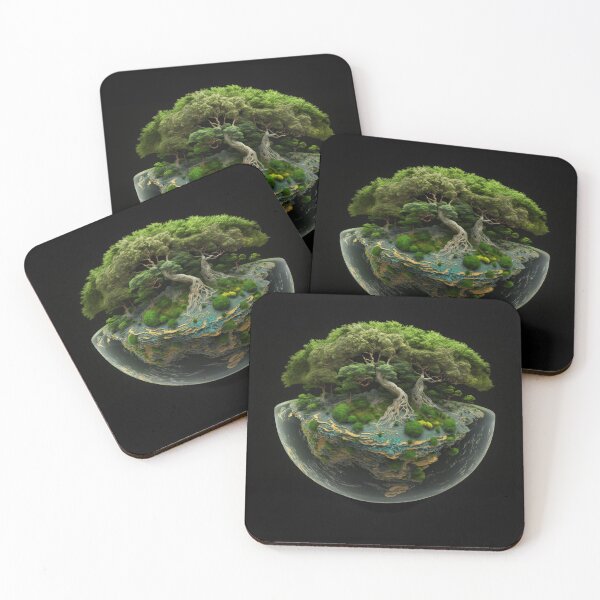 Item preview, Earth globe covered with the most beautiful green trees designed and sold by Fantasymachine.
