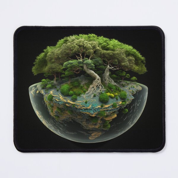 Item preview, Earth globe covered with the most beautiful green trees designed and sold by Fantasymachine.