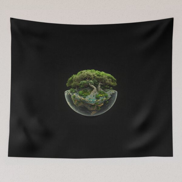 Item preview, Earth globe covered with the most beautiful green trees designed and sold by Fantasymachine.