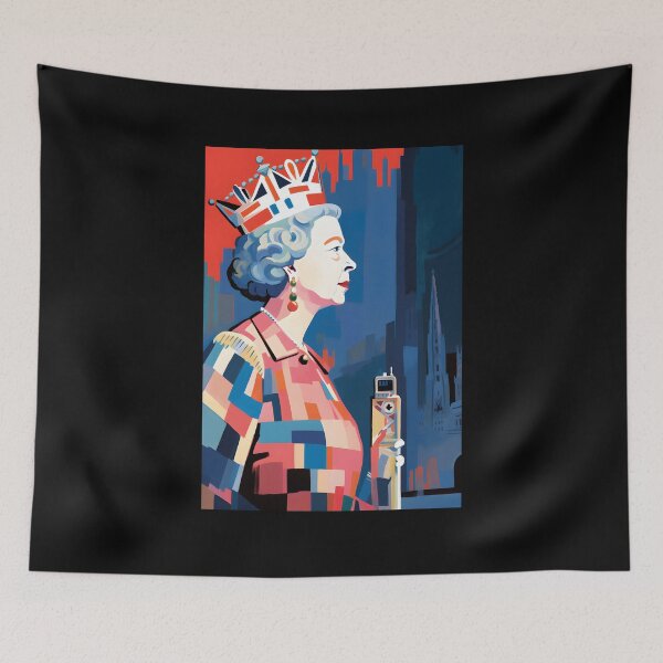 Item preview, Beyond Royalty- Queen Elizabeth II's Legacy in London's Dynamic Art Movements Geometric Cubist Fusion designed and sold by OlfactoART Studio.