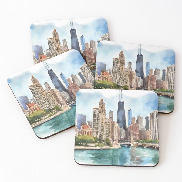 Item preview, Chicago Skyline Watercolor designed and sold by jakecshields.