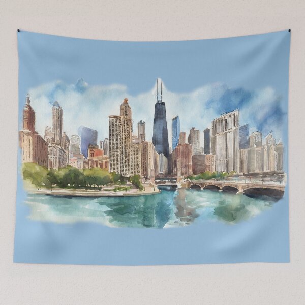 Item preview, Chicago Skyline Watercolor designed and sold by jakecshields.