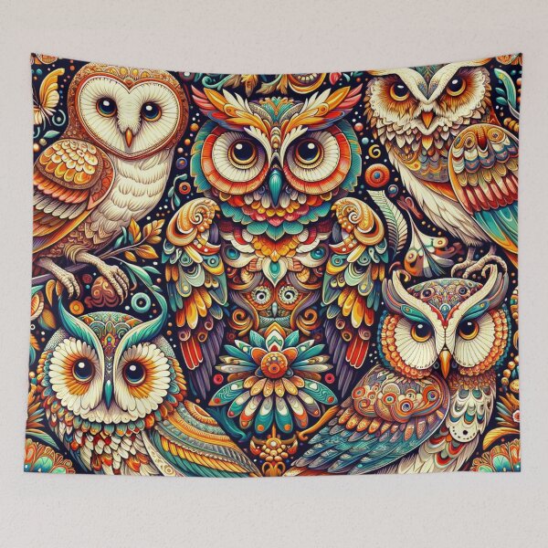 Item preview, Mystical Owl Tapestry designed and sold by floraldesigns-v.