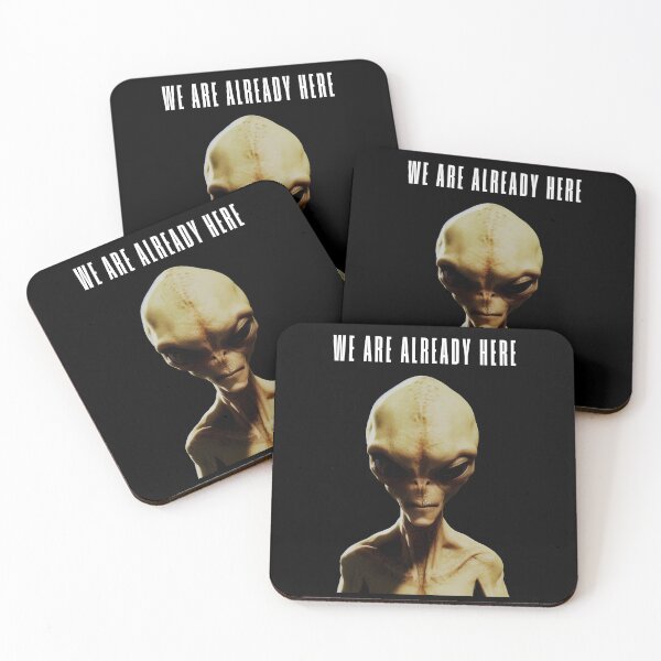 Item preview, We Are Already Here - Humanoid Alien Portrait Gray Alien designed and sold by MadeByRobots.