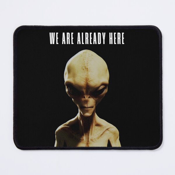 Item preview, We Are Already Here - Humanoid Alien Portrait Gray Alien designed and sold by MadeByRobots.