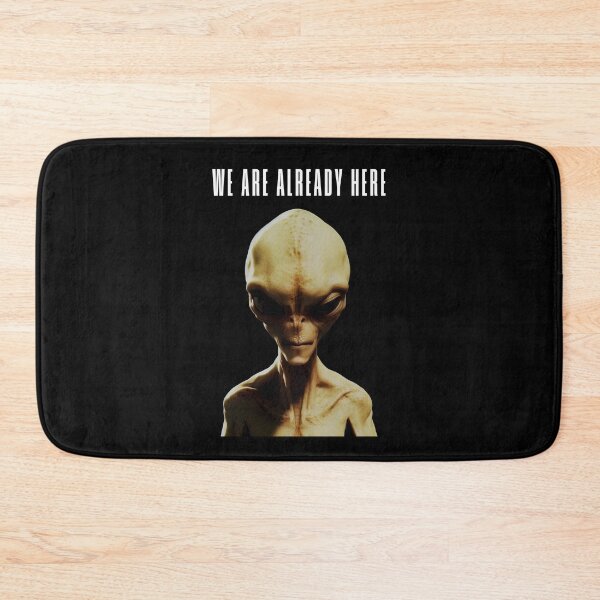 Item preview, We Are Already Here - Humanoid Alien Portrait Gray Alien designed and sold by MadeByRobots.