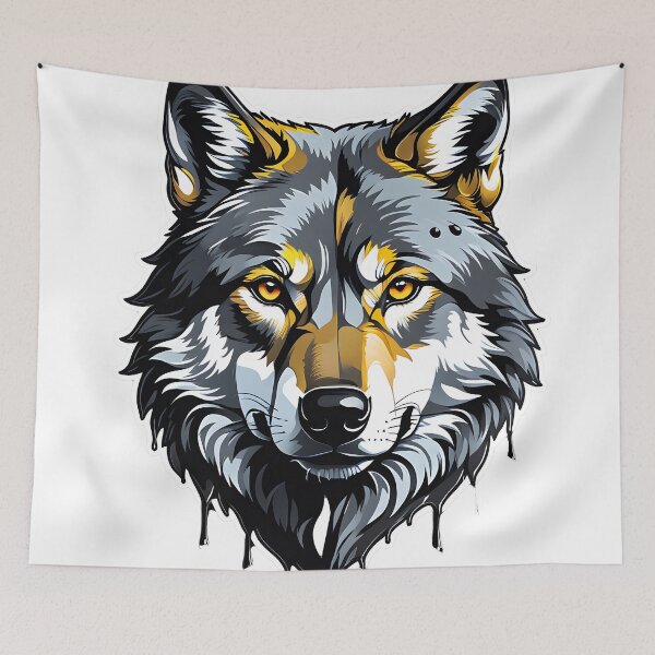 Item preview, Wolf head watercolour splash designed and sold by Metaverse8.