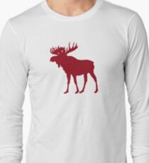 Moose: Rustic Red Long Sleeve T-Shirt