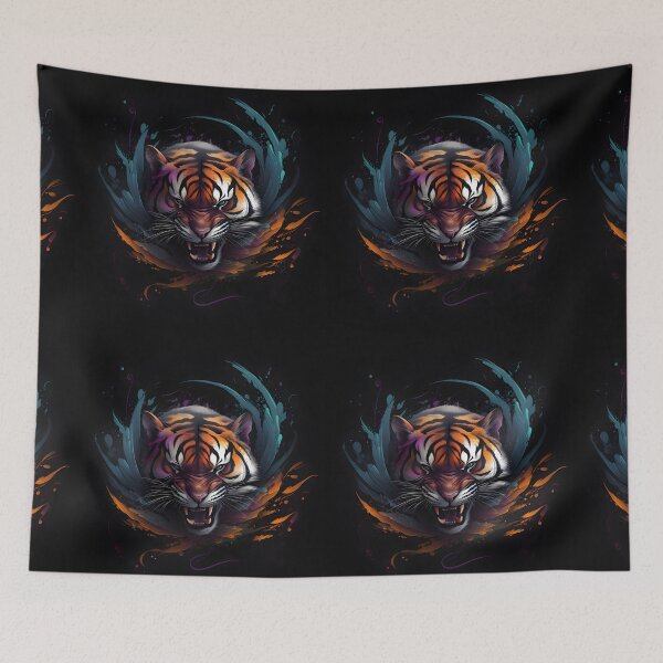 Item preview, Angry Tiger Face Abstract Art designed and sold by PeteRascal.