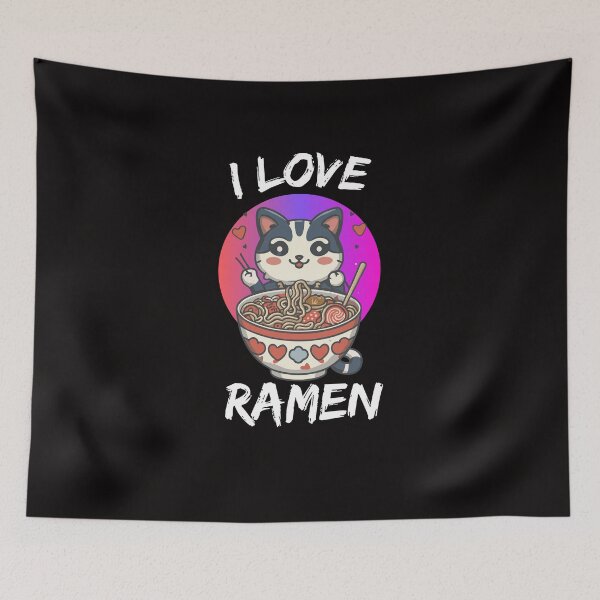 Item preview, i Just Really Love Ramen,  I Just Really Love Ramen Anime Cat  designed and sold by UMIARTS ⭐⭐⭐⭐⭐.