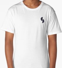Plain Colors with Navy Semi Circles Long T-Shirt