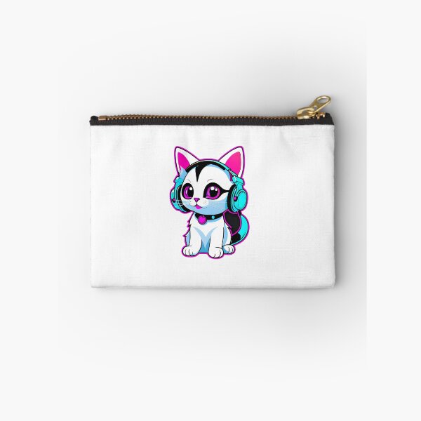 Item preview, Kitten with neon headphones  designed and sold by Inspirationmotivation.