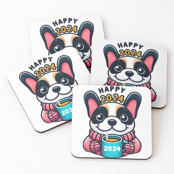 Item preview, Frenchie Joy: Happy 2024 Wishes in Full Swing! designed and sold by EpicPaws.