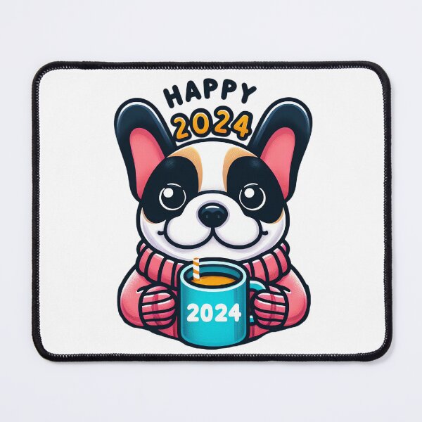 Item preview, Frenchie Joy: Happy 2024 Wishes in Full Swing! designed and sold by EpicPaws.