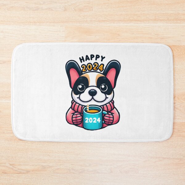Item preview, Frenchie Joy: Happy 2024 Wishes in Full Swing! designed and sold by EpicPaws.