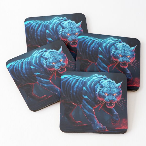Item preview, Neon Blue and Red Tiger  designed and sold by momosstyle.