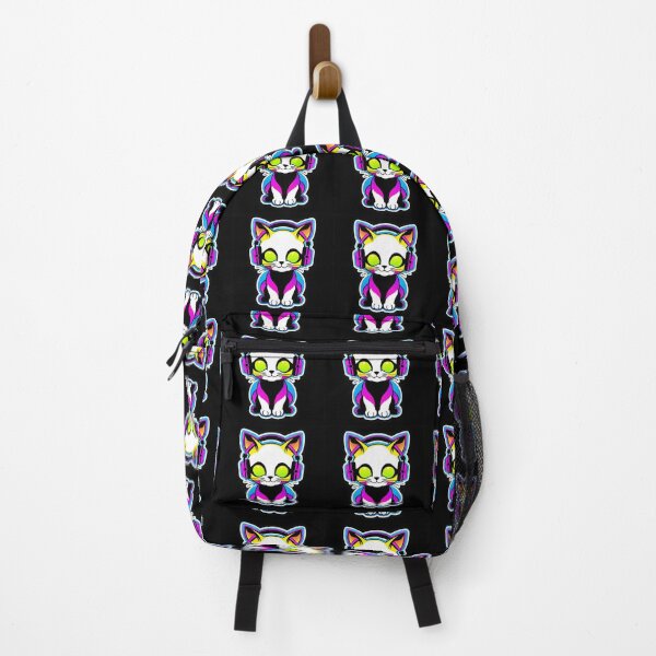 Item preview, Kitten with neon headphones  designed and sold by Inspirationmotivation.