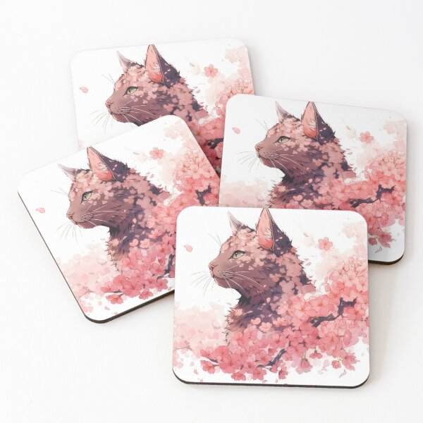 Item preview, Cat with Pink Flowers designed and sold by momosstyle.
