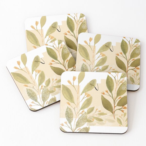 Item preview, Abstract Green Tea Leaves Watercolor Hand-painted designed and sold by kredasart.