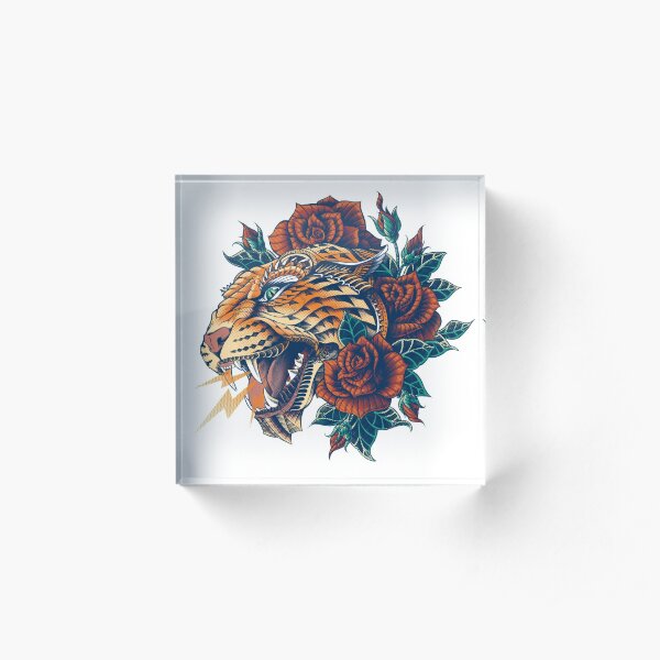 Ornate Leopard (Color Version) Acrylic Block