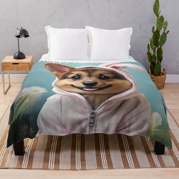 Item preview, Happy Easter - German Shepard Puppy - Wearing an Easter Bunny Onesie - Digital Art Design designed and sold by TheHappyK.
